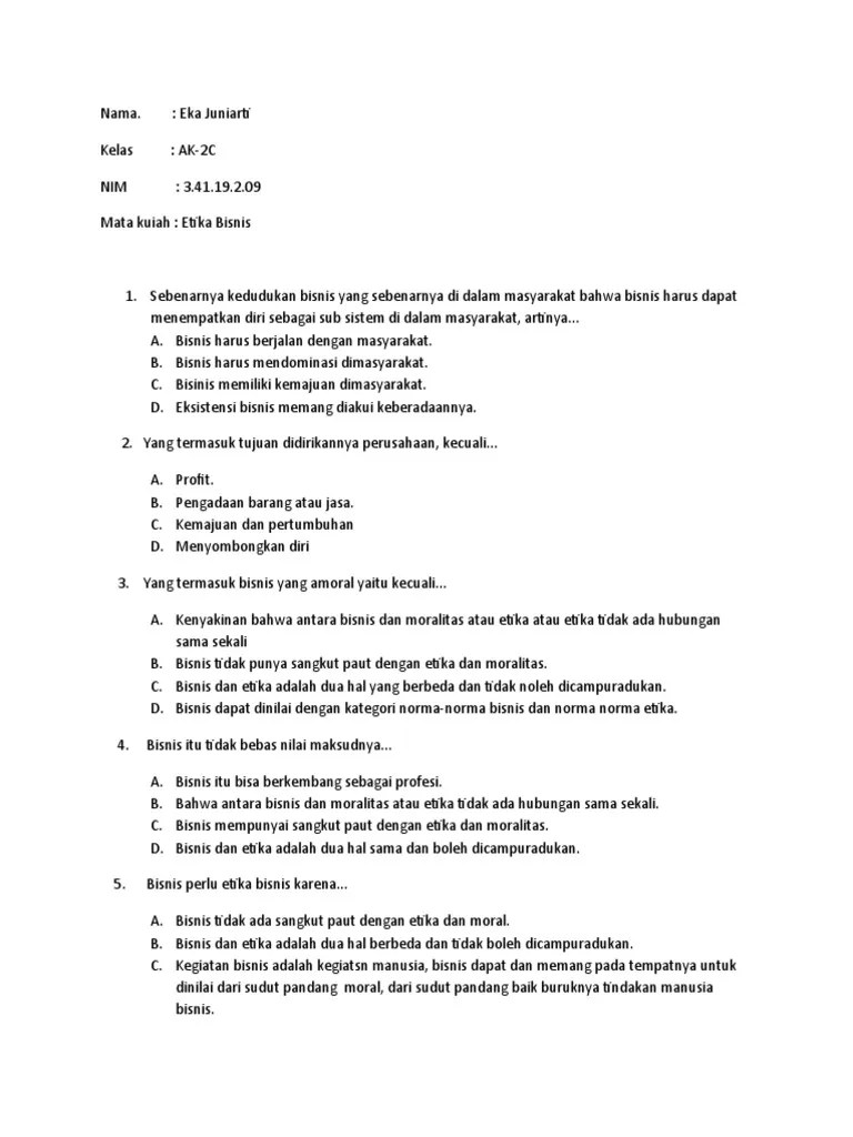 09 - Eka Juniarti - Etika Bisnis Bab 2 | PDF