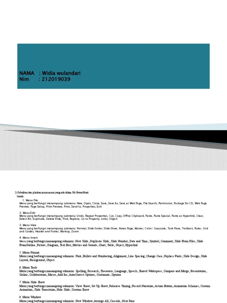 Kombis Widia Wulandari (212019039) | PDF