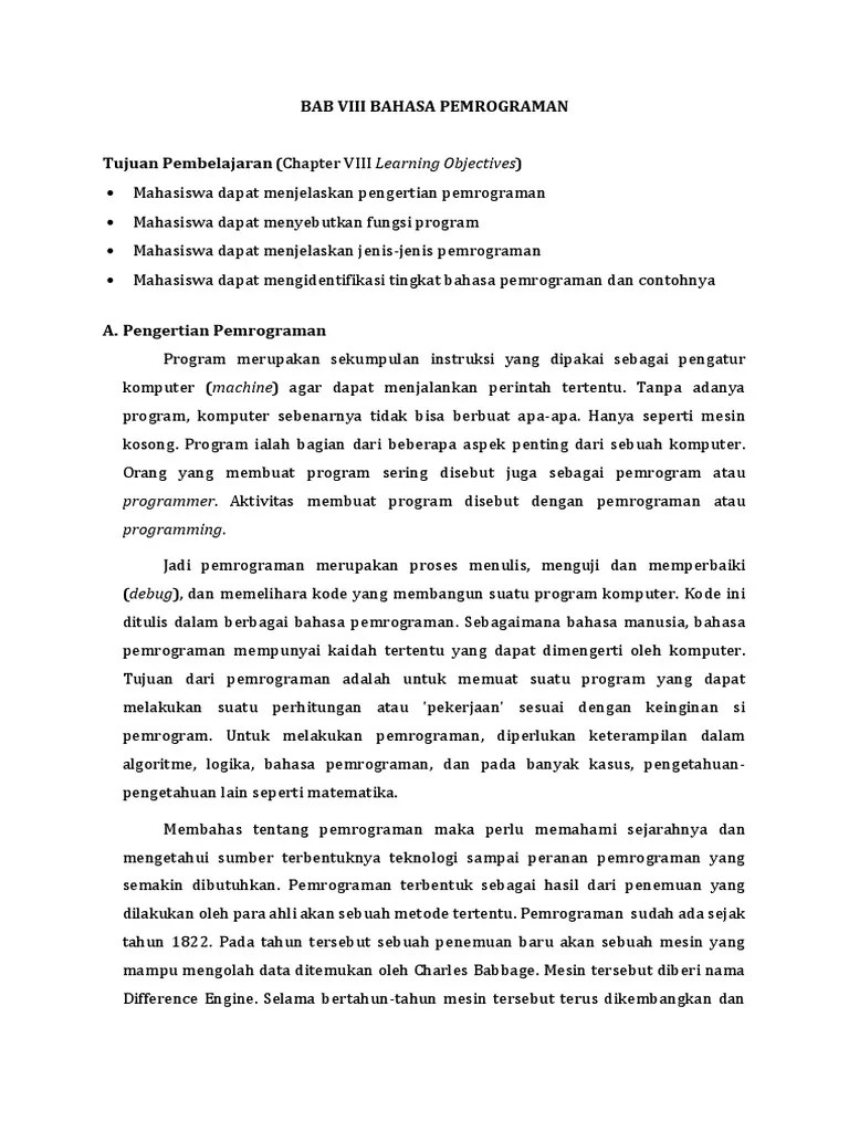 Fungsi Bahasa Pemrograman Adalah