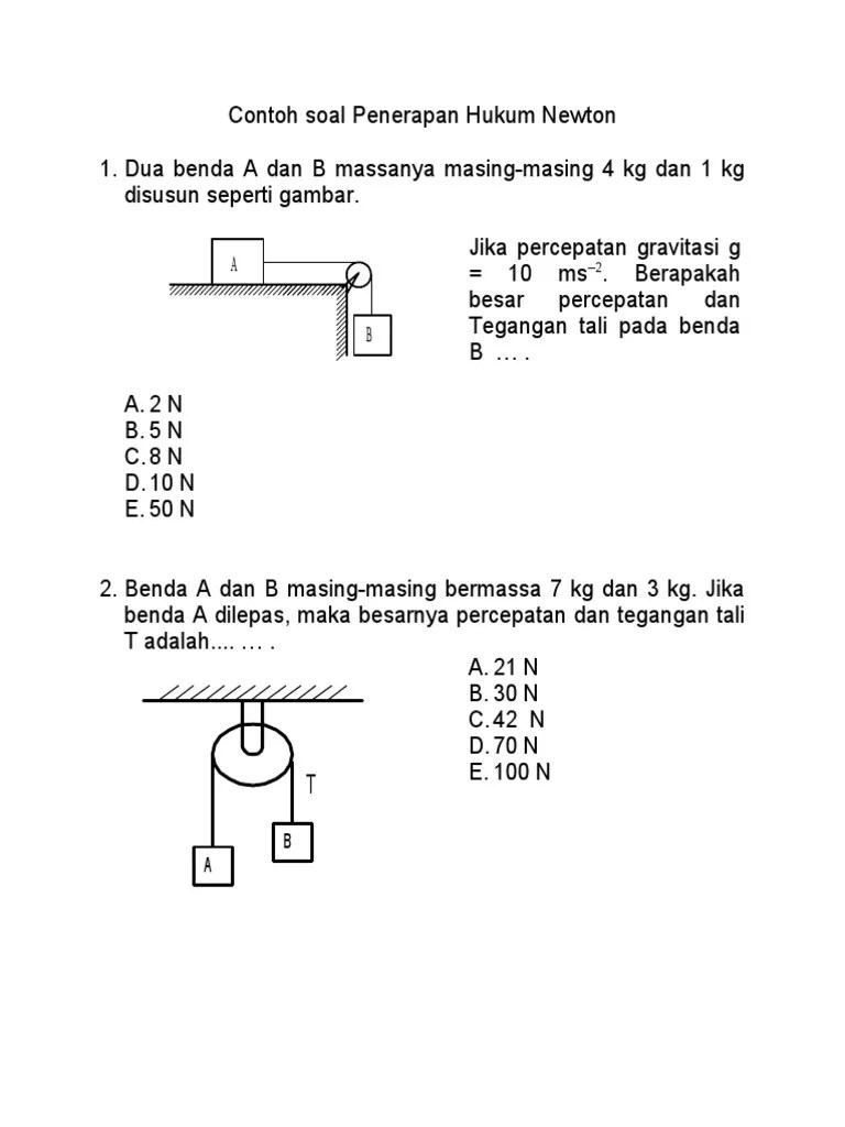 Contoh Soal Hukum Newton 1