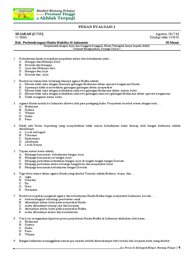 —indonesia adalah sebuah masyarakat yang. Bank Soal Pe Sejarah 11 Sma Pdf
