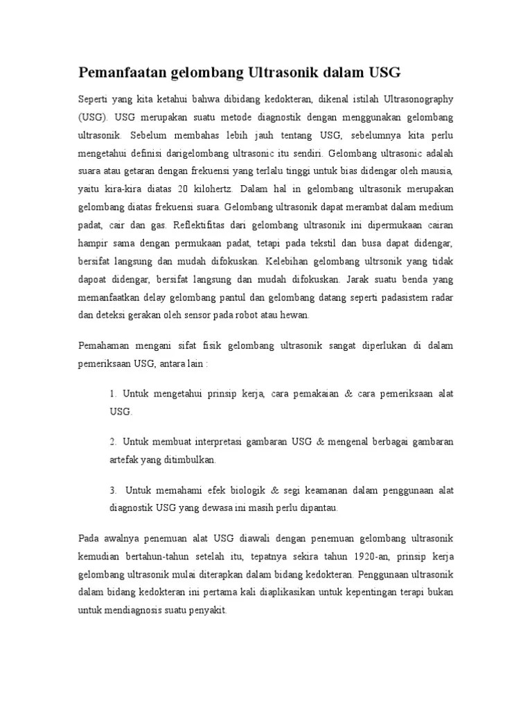 Pemanfaatan Gelombang Ultrasonik Dalam USG | PDF