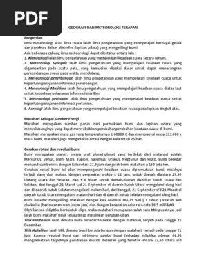 Geografi Dan Meteorologi Terapan | PDF