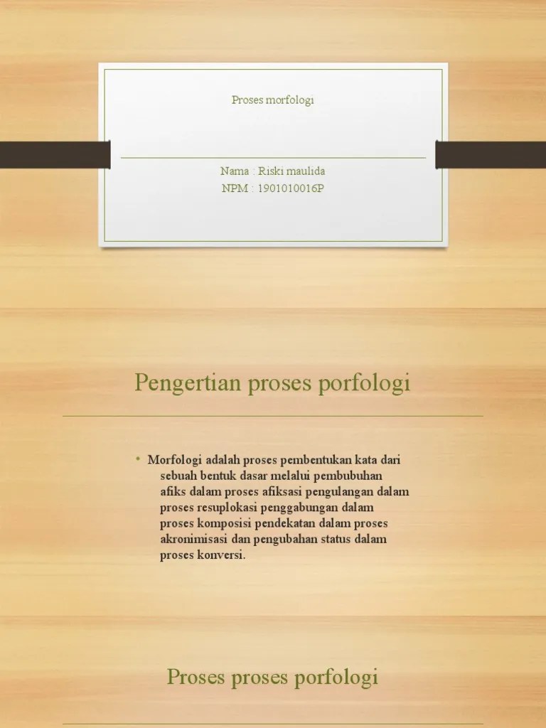 Proses Morfologi | PDF