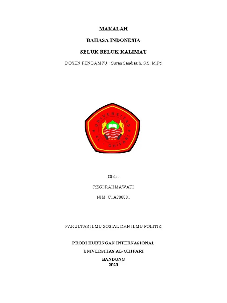 (C1A200001) Regi Rahmawati-Bahasa Indonesia-Makalah Seluk Beluk Kalimat |  PDF