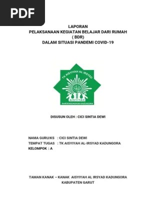 Laporan Kegiatan BDR TK A - Al-Irsyad | PDF