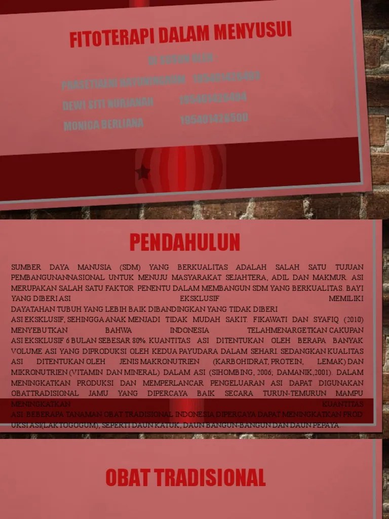 Tugas Kelompok 4 Fitoterapi Dalam Menyusui | PDF