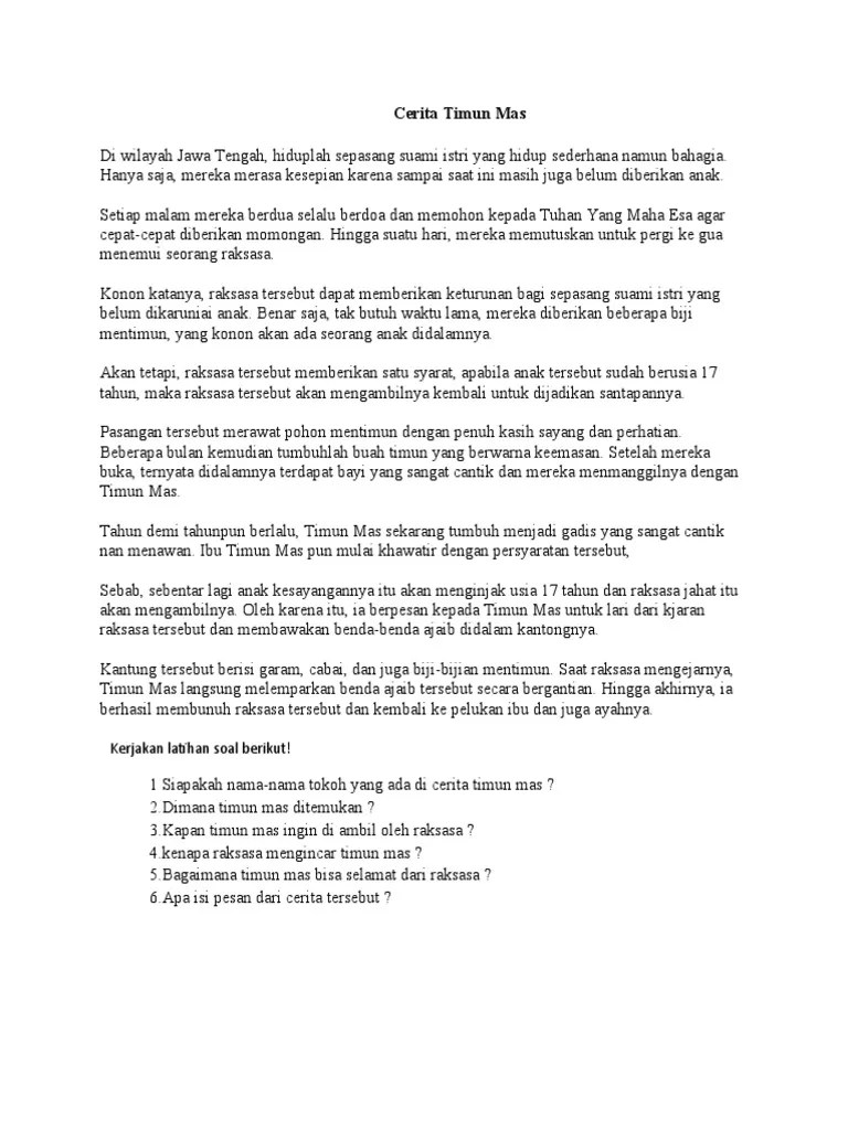 Cerita Timun Ma-WPS Office | PDF