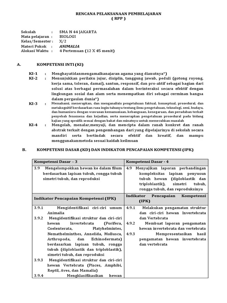 Pembelajaran biologi di beberapa sekolah yogyakarta pada materi animalia. Kd 3 9 Animalia Pdf