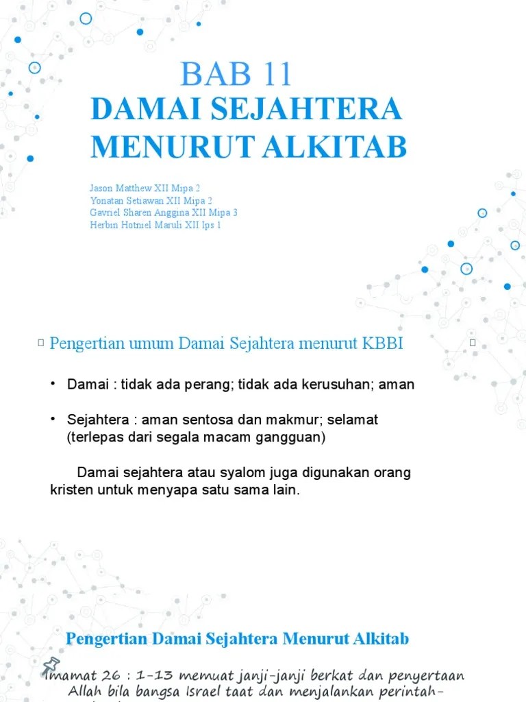 Damai Sejahtera Dalam Bahasa Ibrani Adalah