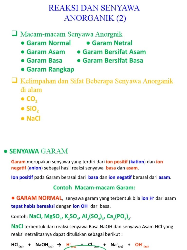 Reaksi Dan Senyawa Anorganik - 2 | PDF
