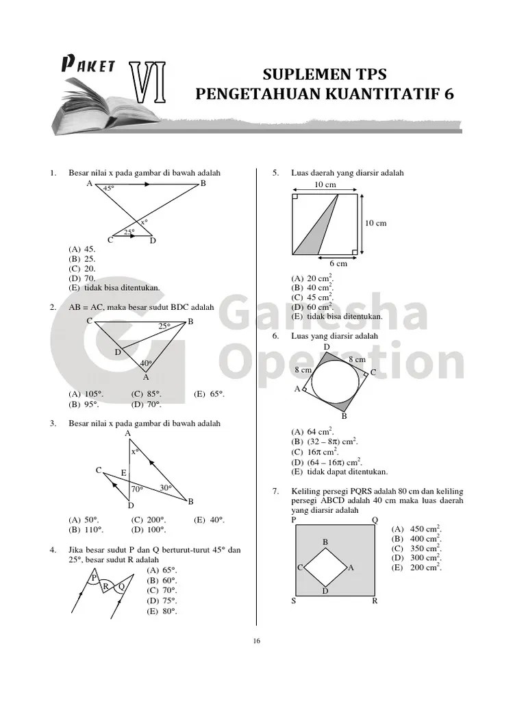 Perhatikan, bahwa gambar yang diambil pada f/8 tampak lebih tajam dibanding gambar yang diambil pada f/22. Soal Latihan Tps