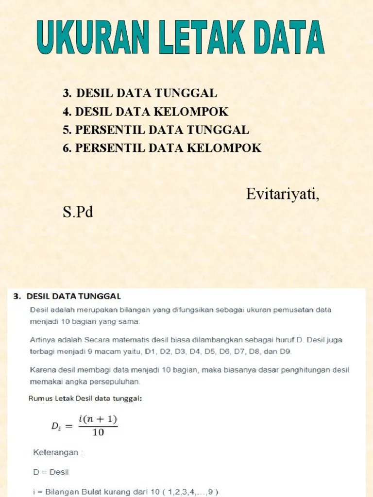 PPT Ukuran Letak Data (DESIL Dan PERSENTIL) | PDF