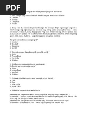Soal Bahasa Indonesia Kelas 7 | PDF