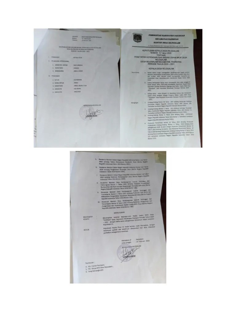 It might say something like this: Sk Bumdes