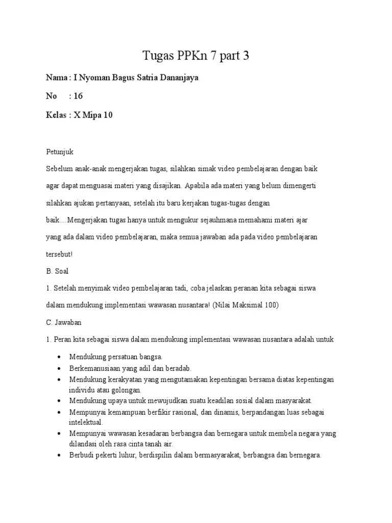 Tugas PPKN 7 Part 3 | PDF