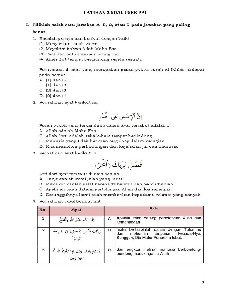 Latihan Soal TO PAI 2 | PDF