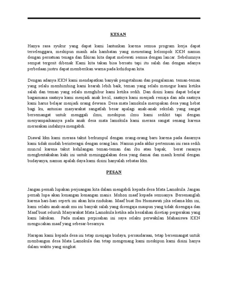 Kesan Dan Pesan | PDF