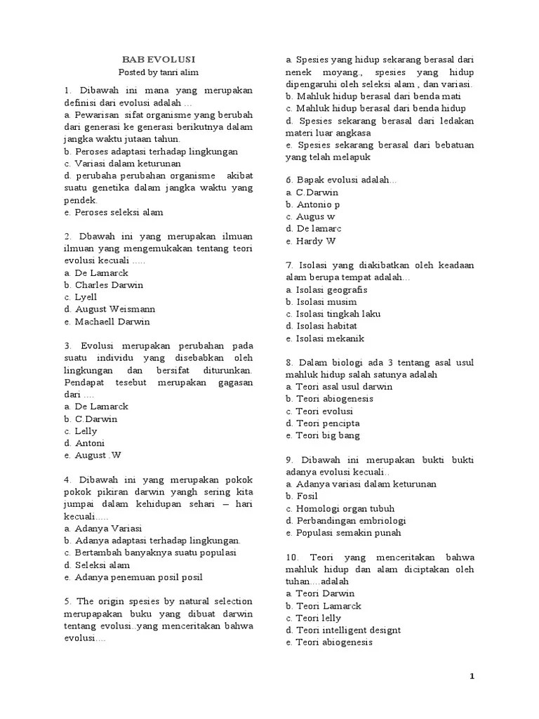 Biologi - Soal-Soal | PDF