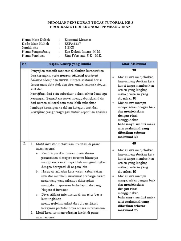 Pedoman Penskoran Tugas 3