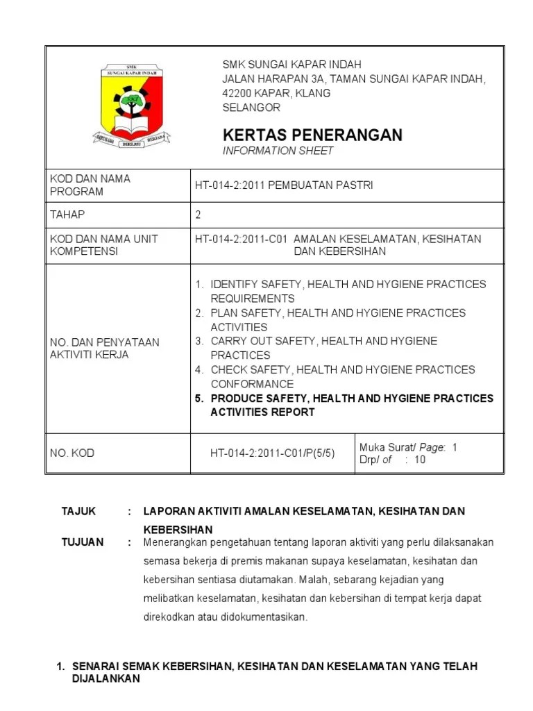 Keselamatan dan kesihatan pekerjaan di tempat kerja. 12 Kp5 Pdf