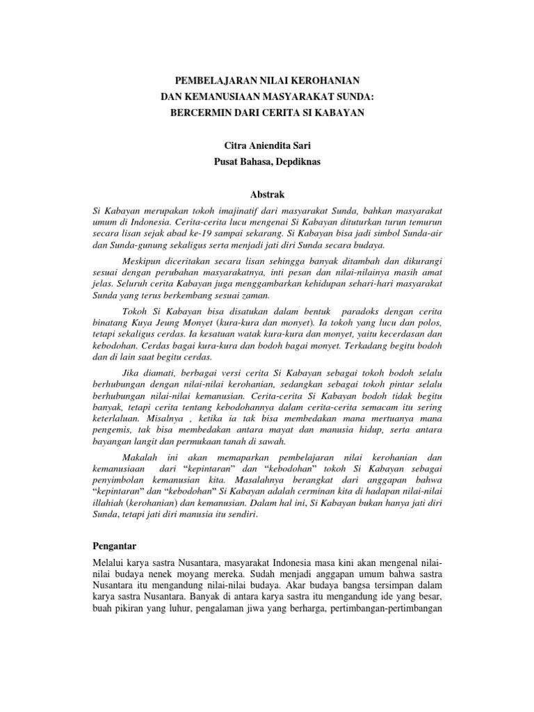 Cerita Dongeng Bahasa Sunda Pendek