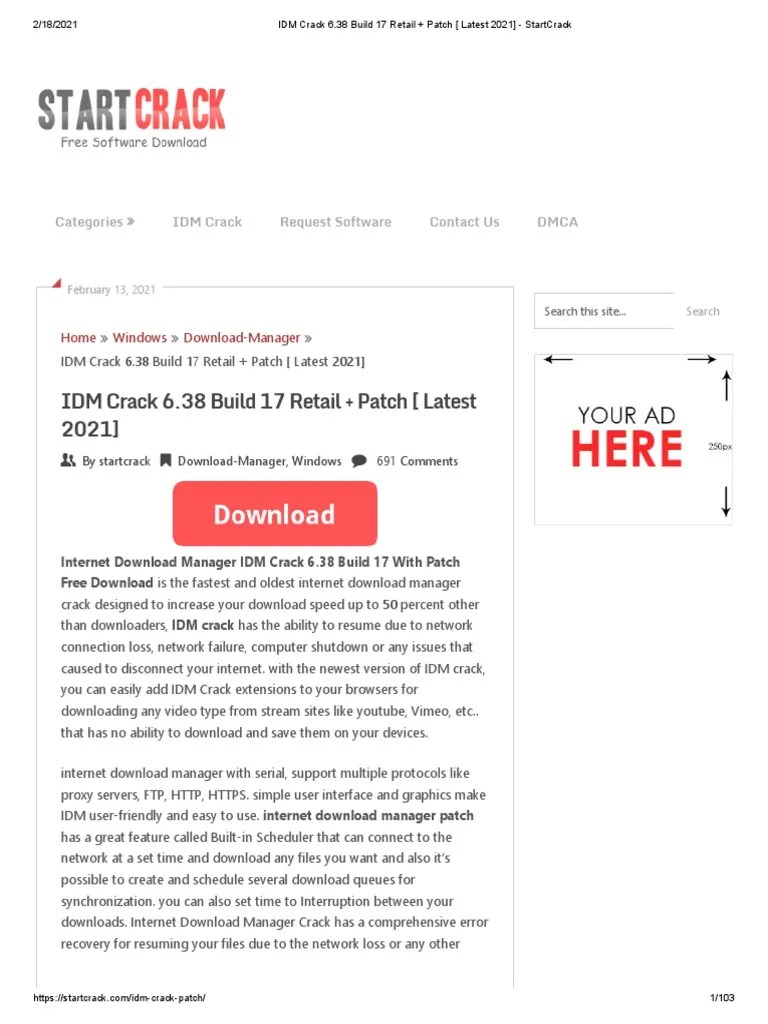 Download latest internet download manager 6.23 build 17 for your pc. Idm Crack 6 38 Build 17 Retail Patch Latest 2021 Startcrack Pdf Proxy Server Download