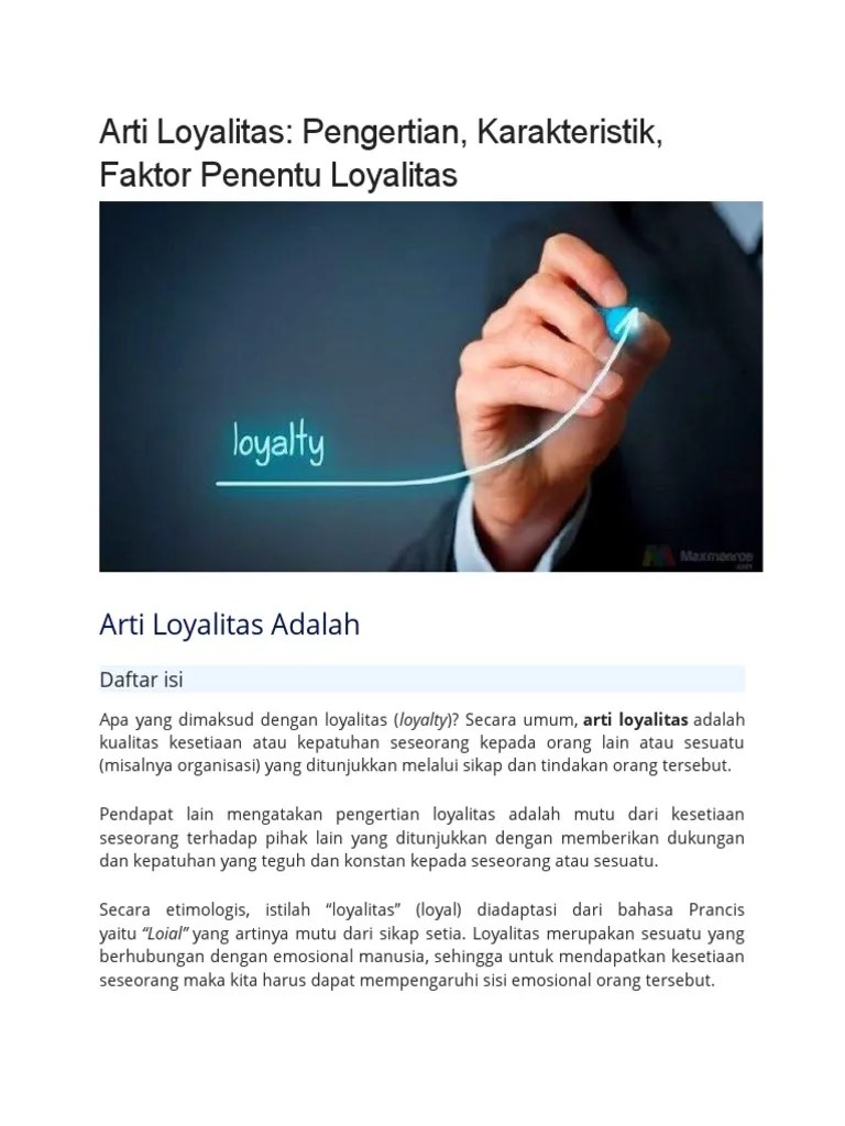 Arti Loyalitas | PDF
