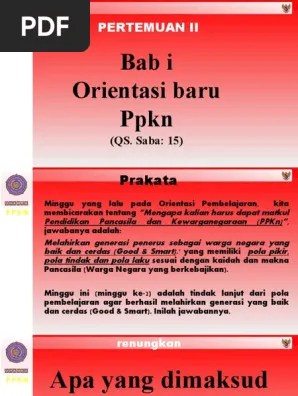 Pendidikan hukum dan pendidikan nilai dalam mewujudkan warga negara yang baik dan cerdas melalui pendidikan kewarganegaraan. Bab 1 Orientasi Baru