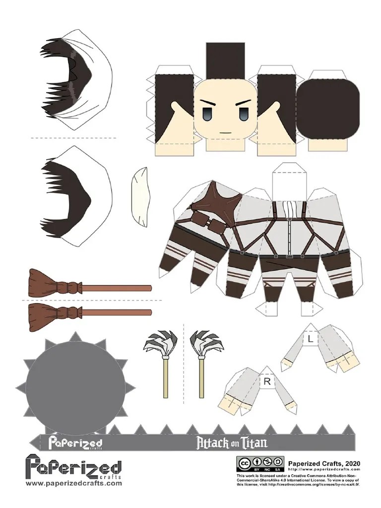 In this post we bring you all might from my hero academy in papercraft,. Attack On Titan Levi Cleaning Papercraft Pdf