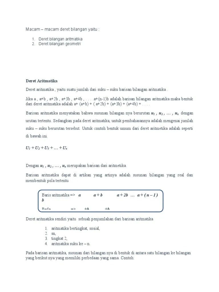 Materi Matematika Deret | PDF