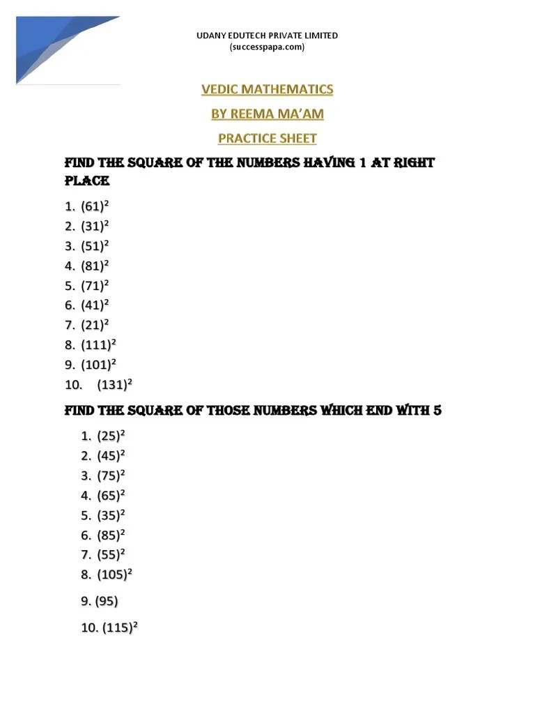 Vedic maths book was written by swami bharati krishna tirtha, who was an indian monk. Vedic Mathematics Pdf