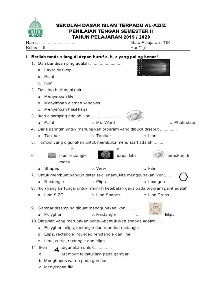 PTS 2 Tik Kelas 2 | PDF