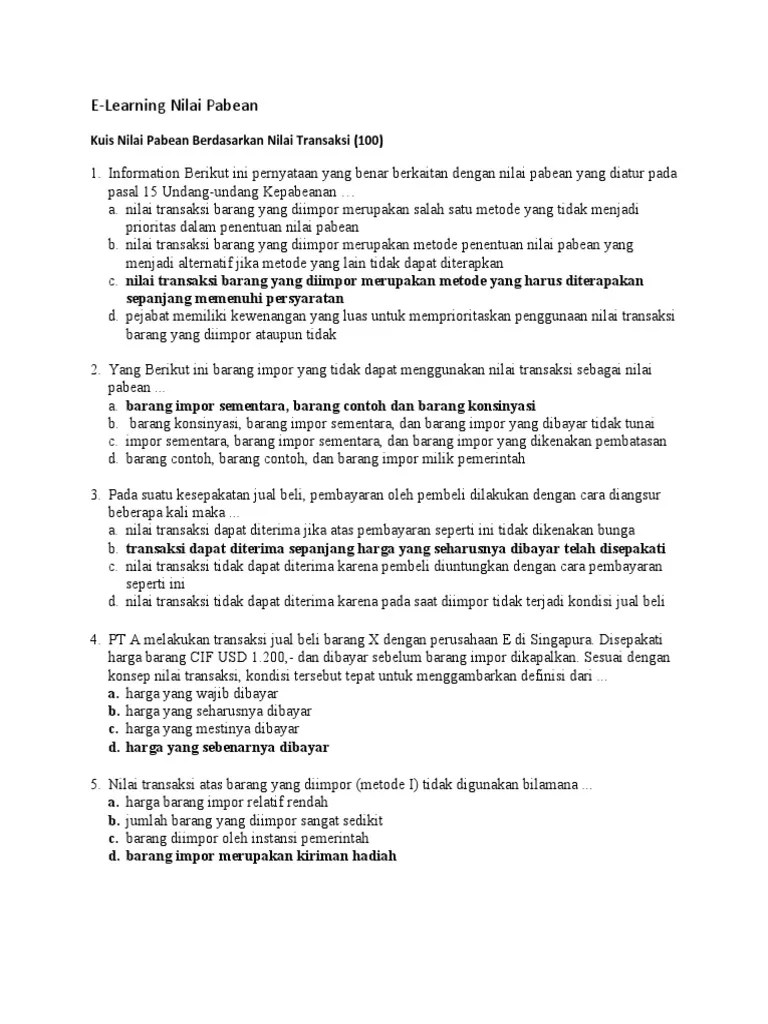 E-Learning Nilai Pabean