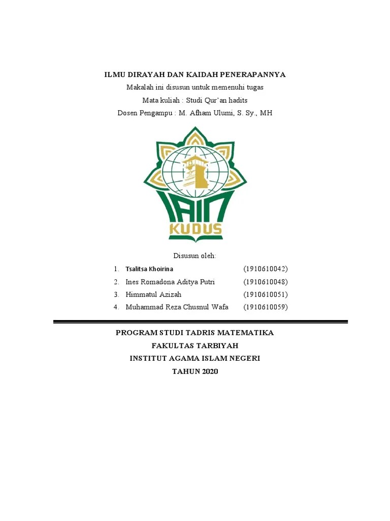 Kel.06 Hadist Dirayah | PDF