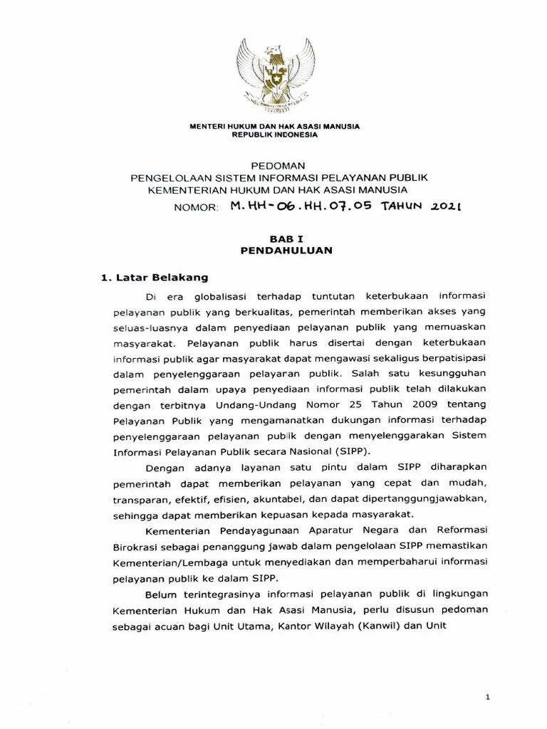 Pedoman SIPP 2021+LPKA+RS Pengayoman | PDF