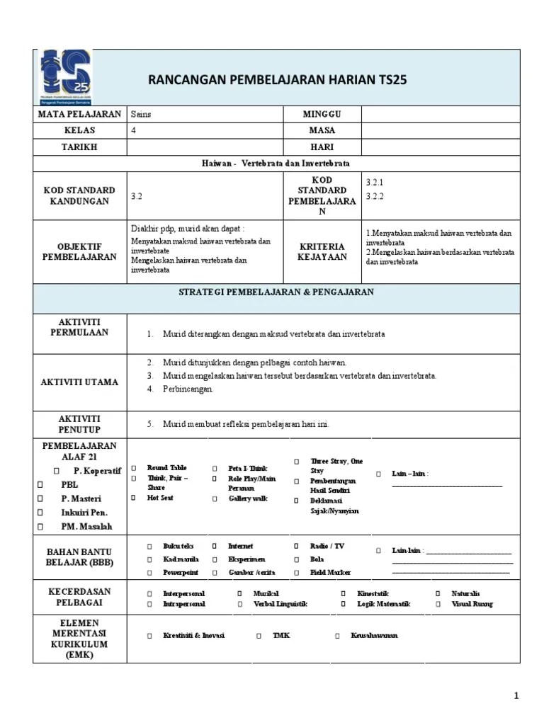 Latihan sains tahun 4 tajuk : Rph Sn Tahun 4 Unit 3 Haiwan 3 2 Haiwan Vertebrata Dan Invertebrata Pdf