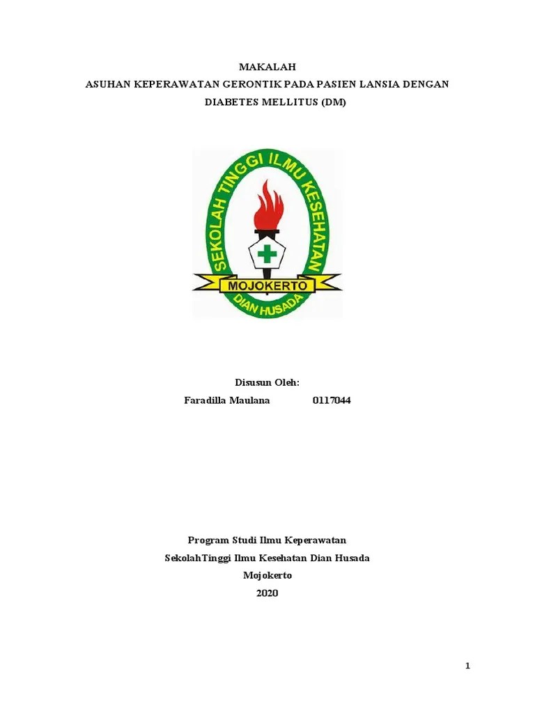 Makalah Asuhan Keperawatan Gerontik Pada Pasien Lansia Dengan Diabetes  Mellitus (DM) | PDF