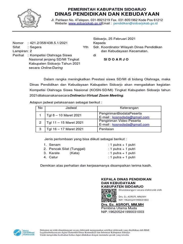 Surat Edaran KOSN | PDF