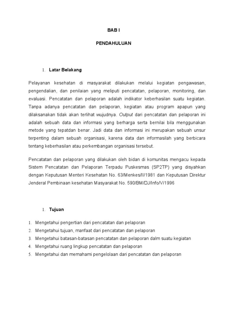 Melal ui sp2tp, puskesmas di . Contoh Sp2tp Pdf