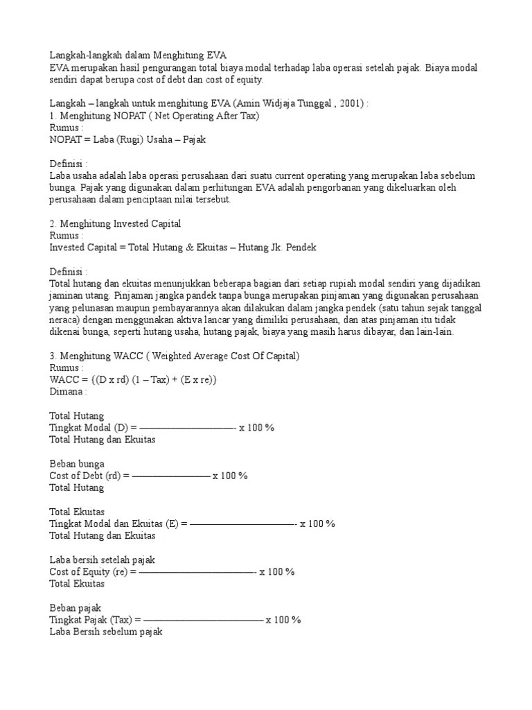 Cara Menghitung Eva | PDF