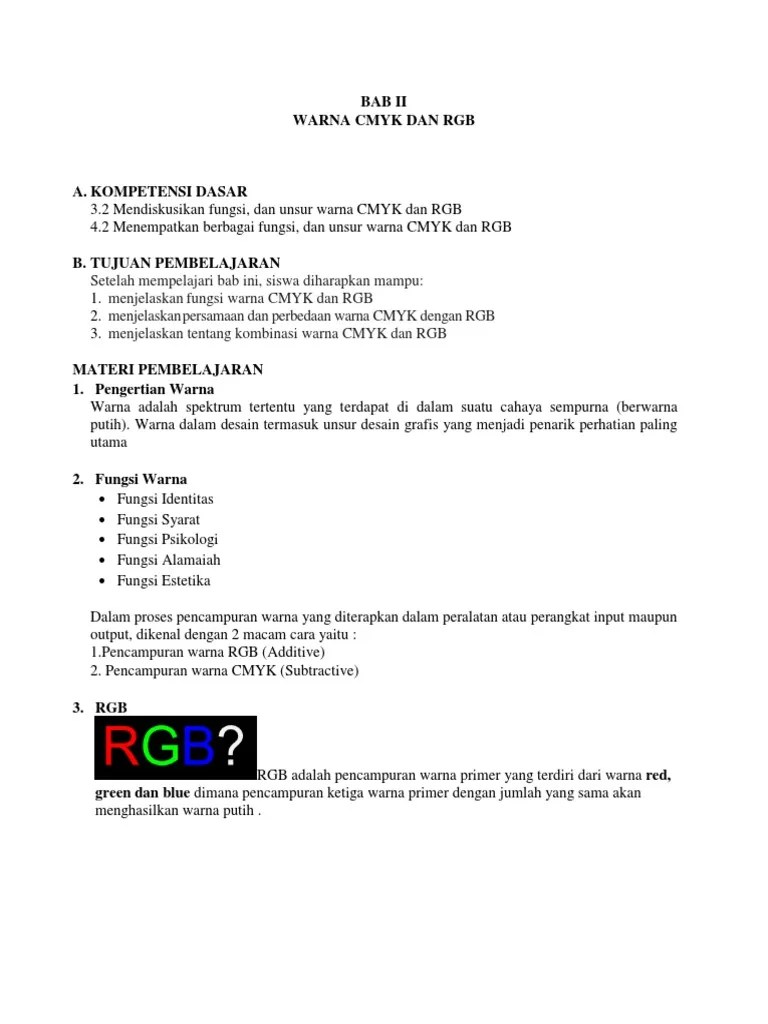 3.2 Warna Cmyk Dan RGB | PDF