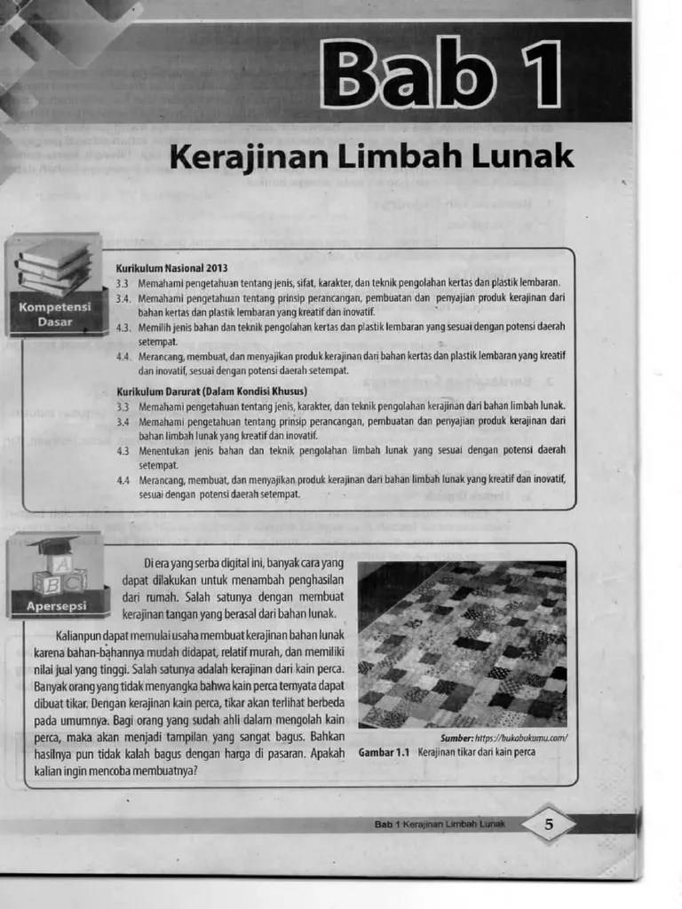 Lembar kerja 3 lk 3 deskripsi tindakan pengolahan bahan limbah . Materi Kerajinan Prakarya Kelas 7