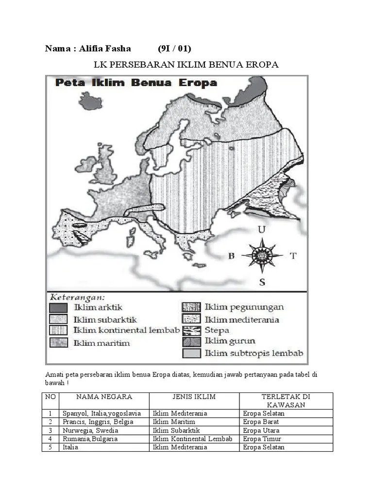 LK Persebaran Iklim Benua Eropa, Australia Dan Afrika | PDF