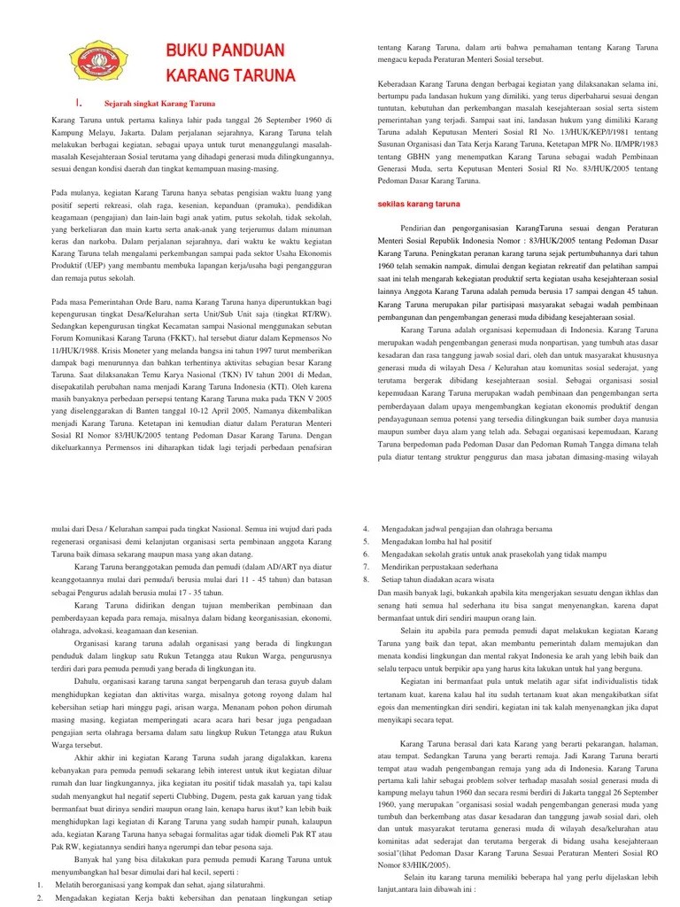 Tutorial Lengkap - Karang Taruna | PDF