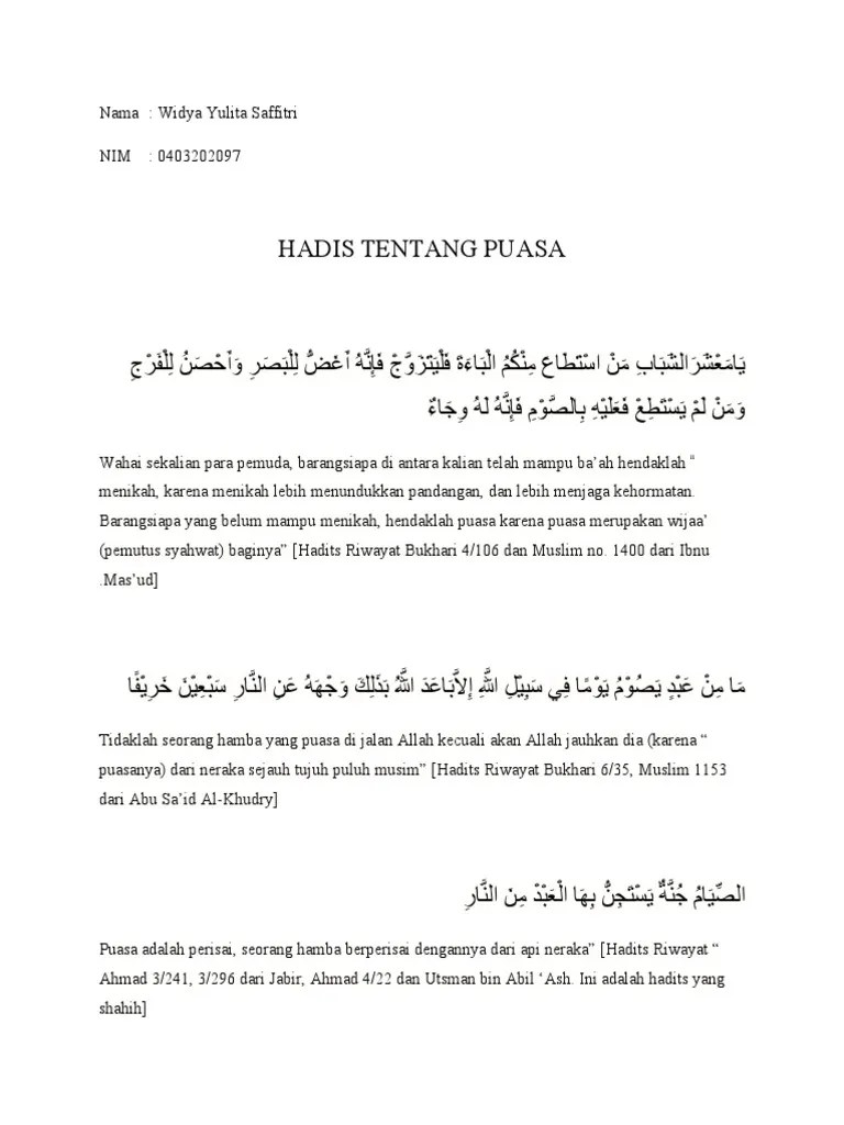 Hadis Tentang Puasa | PDF