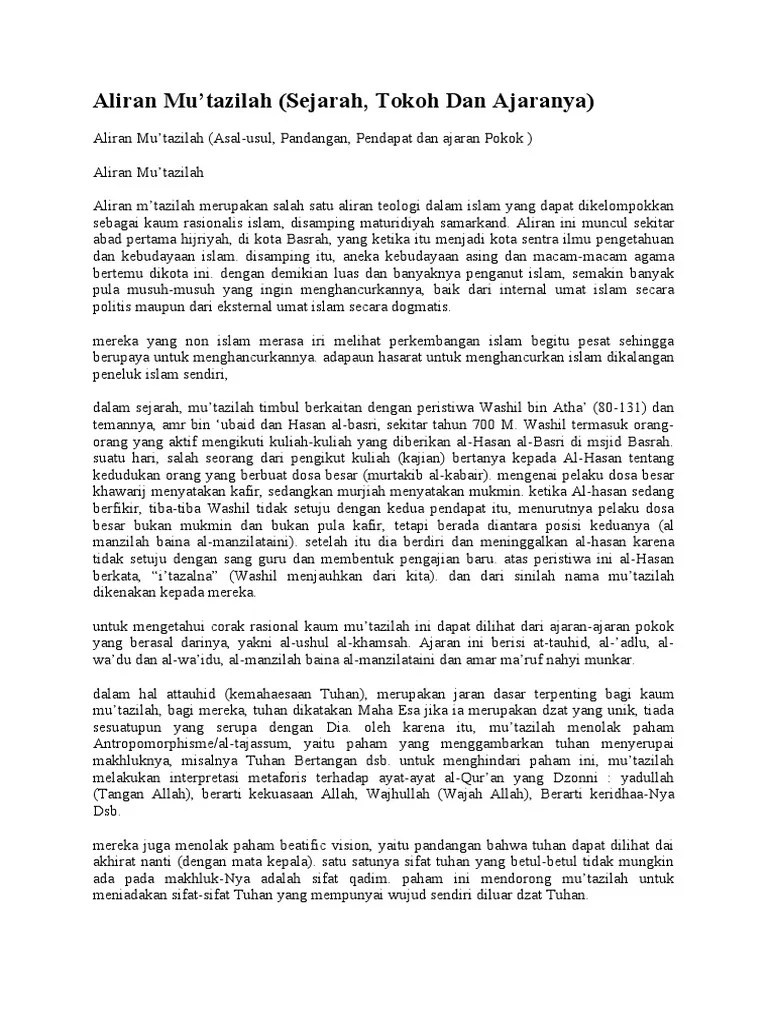 Aliran Muktazilah | PDF