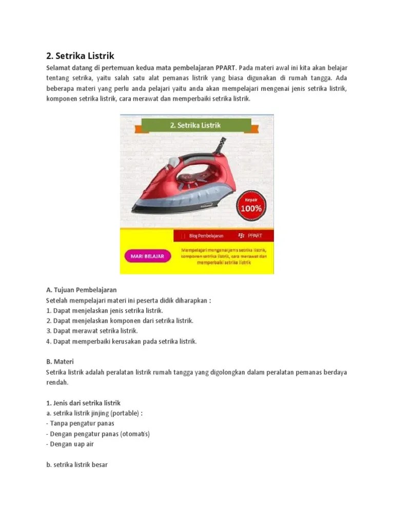 Setrika Listrik 1 | PDF