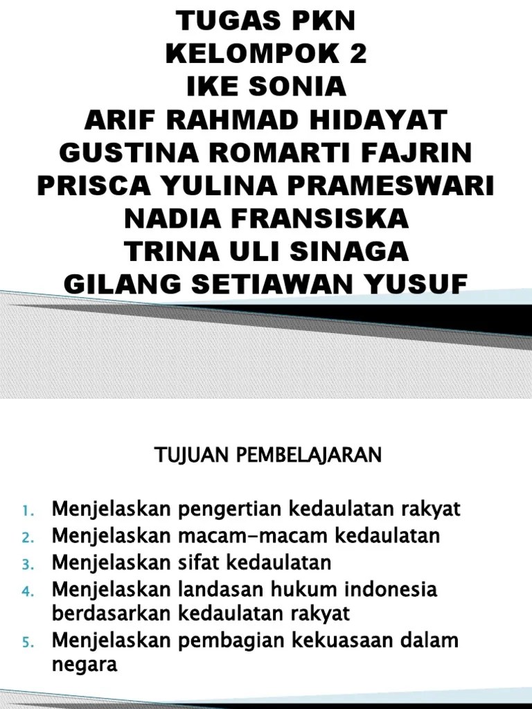 PPKN (Kedaulatan Rakyat) | PDF