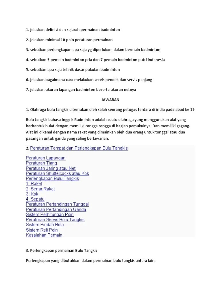 PJOK_BADMINTON | PDF